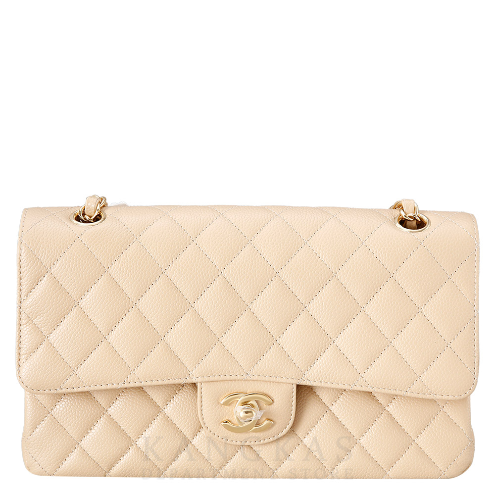 CHANEL(USED)샤넬 베이지 클래식 미듐 플랩백