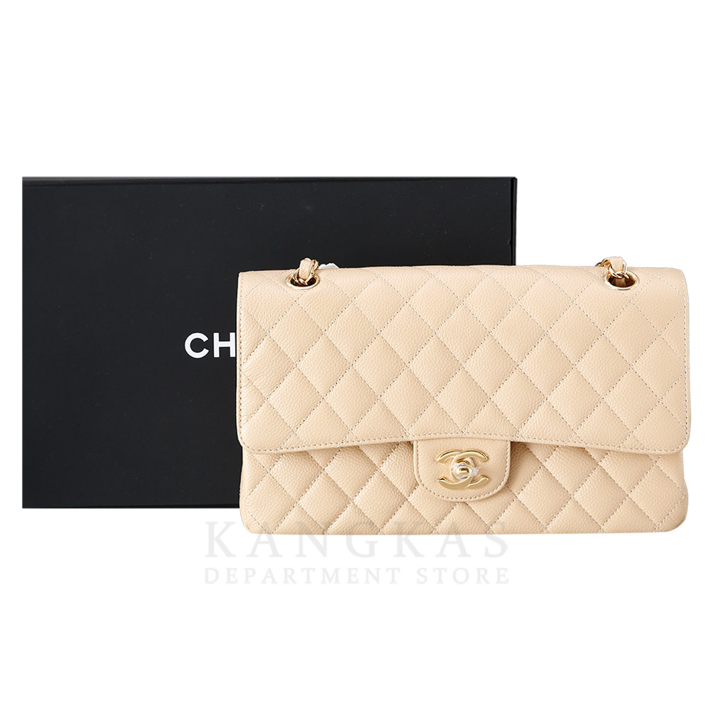 CHANEL(USED)샤넬 베이지 클래식 미듐 플랩백