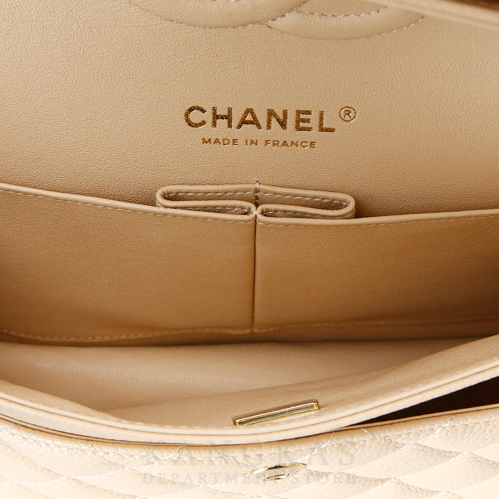 CHANEL(USED)샤넬 베이지 클래식 미듐 플랩백