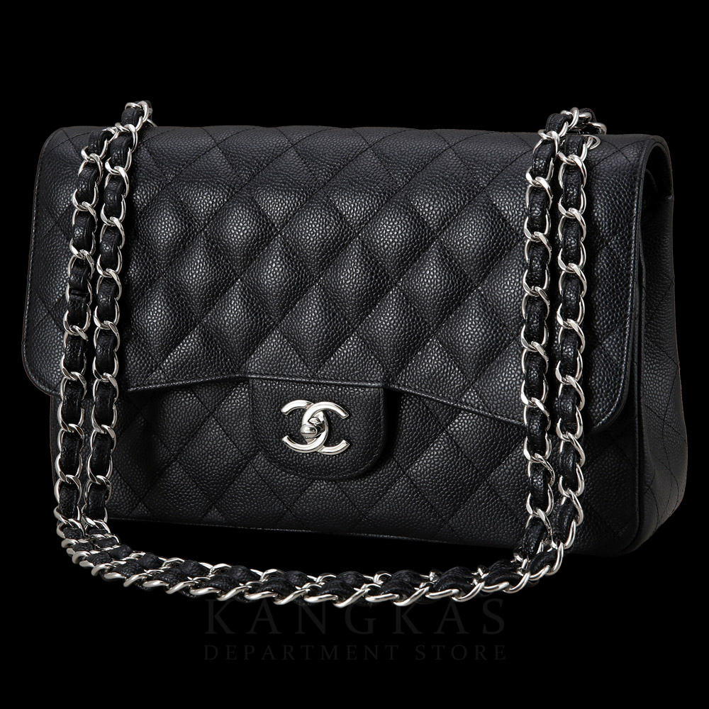 CHANEL(USED)샤넬 클래식 캐비어 점보 라지 블랙