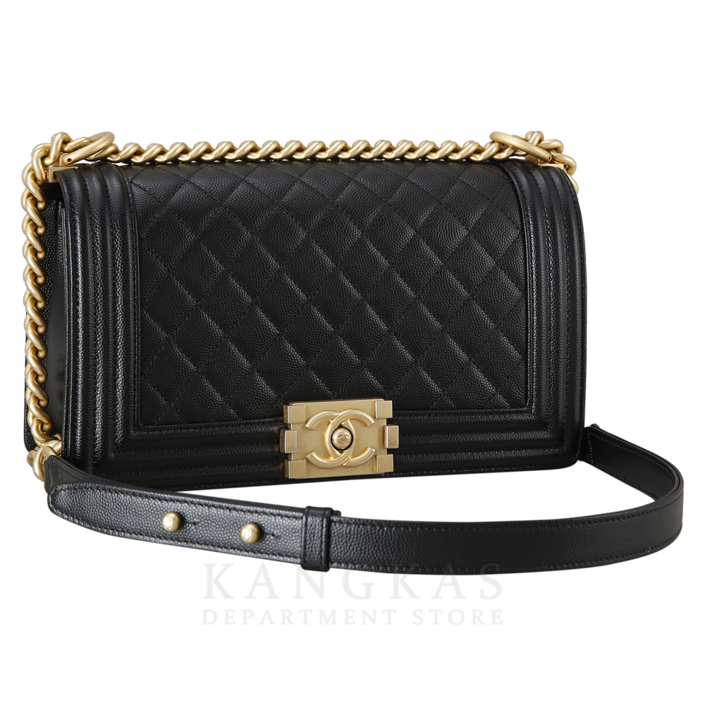 CHANEL(USED)샤넬 보이샤넬 캐비어 미듐 금장