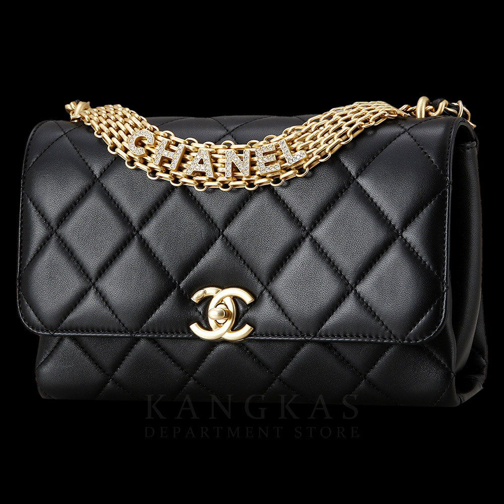 CHANEL(USED)샤넬 AS3241 시즌 램스킨 디아망떼 골드메탈 CC로고 플랩백