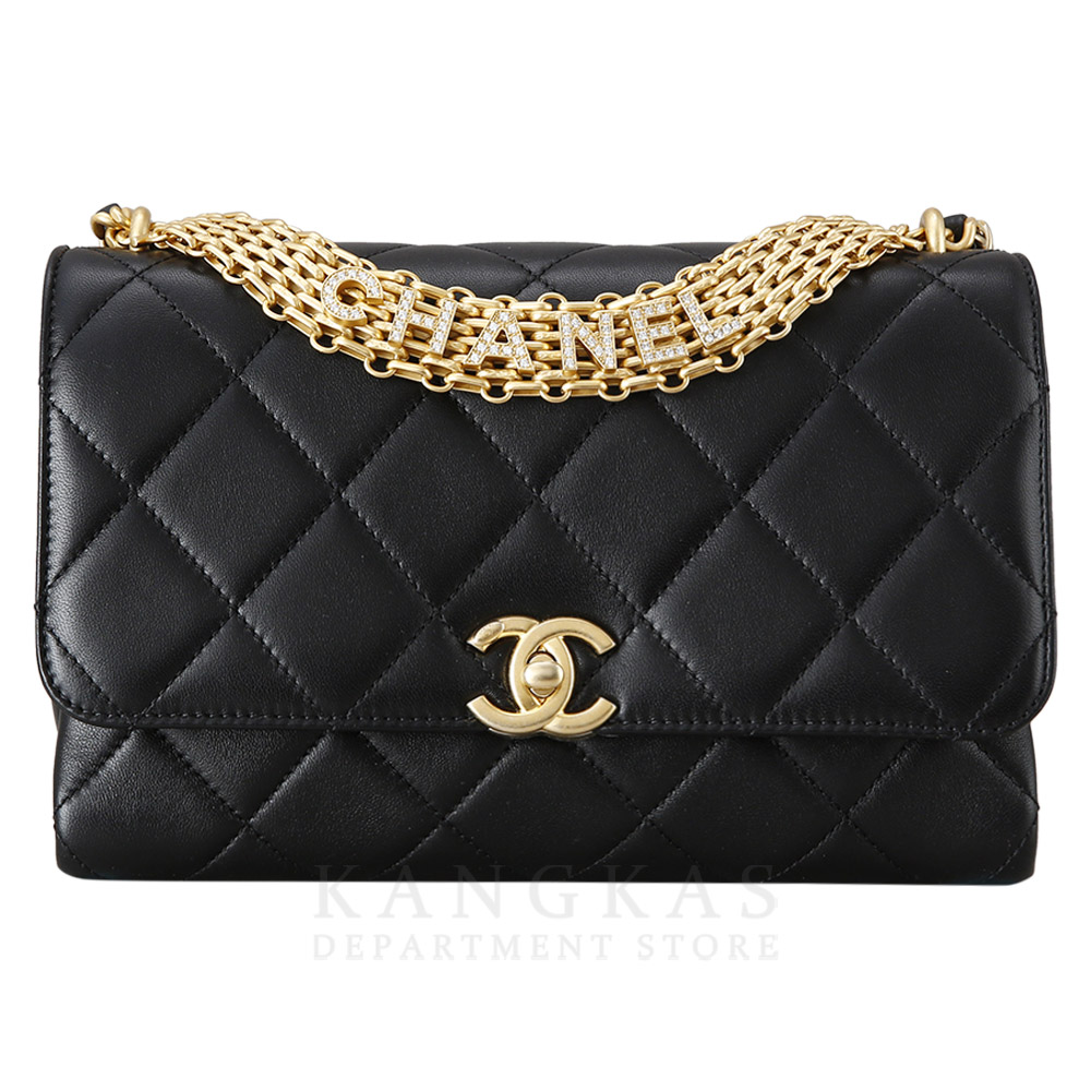 CHANEL(USED)샤넬 AS3241 시즌 램스킨 디아망떼 골드메탈 CC로고 플랩백