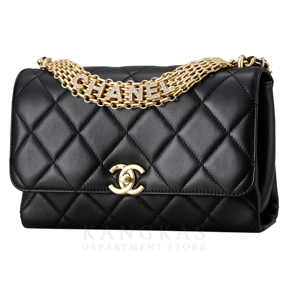 CHANEL(USED)샤넬 AS3241 시즌 램스킨 디아망떼 골드메탈 CC로고 플랩백
