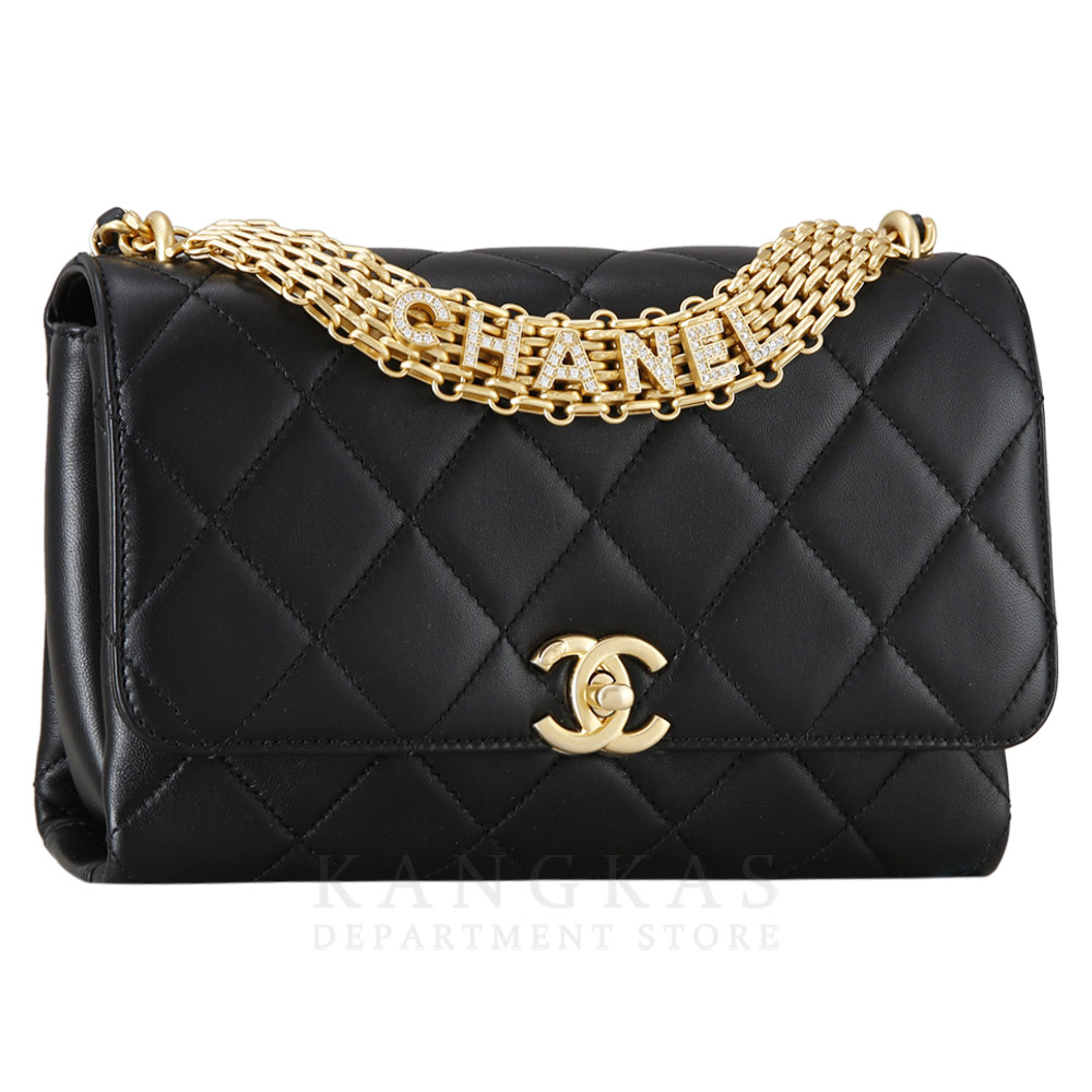 CHANEL(USED)샤넬 AS3241 시즌 램스킨 디아망떼 골드메탈 CC로고 플랩백