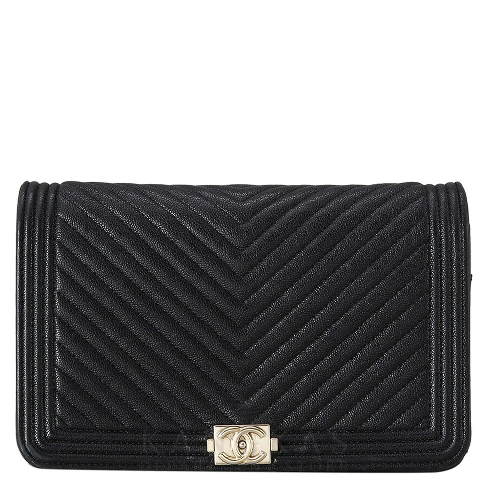 CHANEL(USED)샤넬 캐비어 쉐브론 보이 WOC