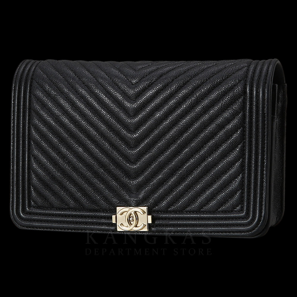 CHANEL(USED)샤넬 캐비어 쉐브론 보이 WOC