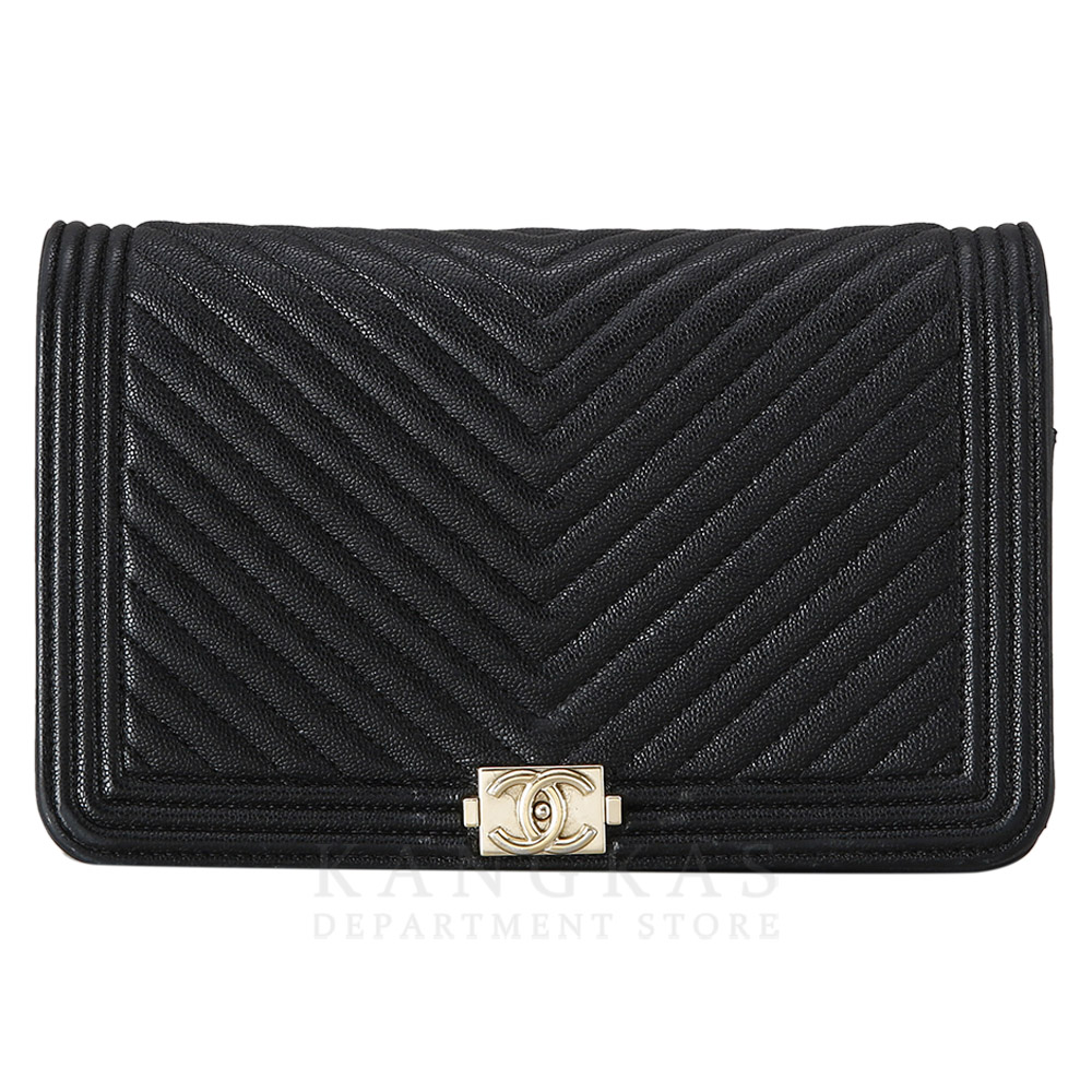 CHANEL(USED)샤넬 캐비어 쉐브론 보이 WOC