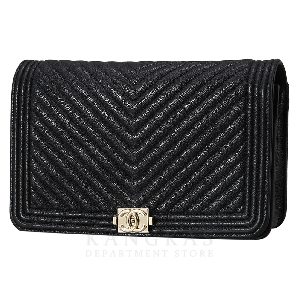 CHANEL(USED)샤넬 캐비어 쉐브론 보이 WOC
