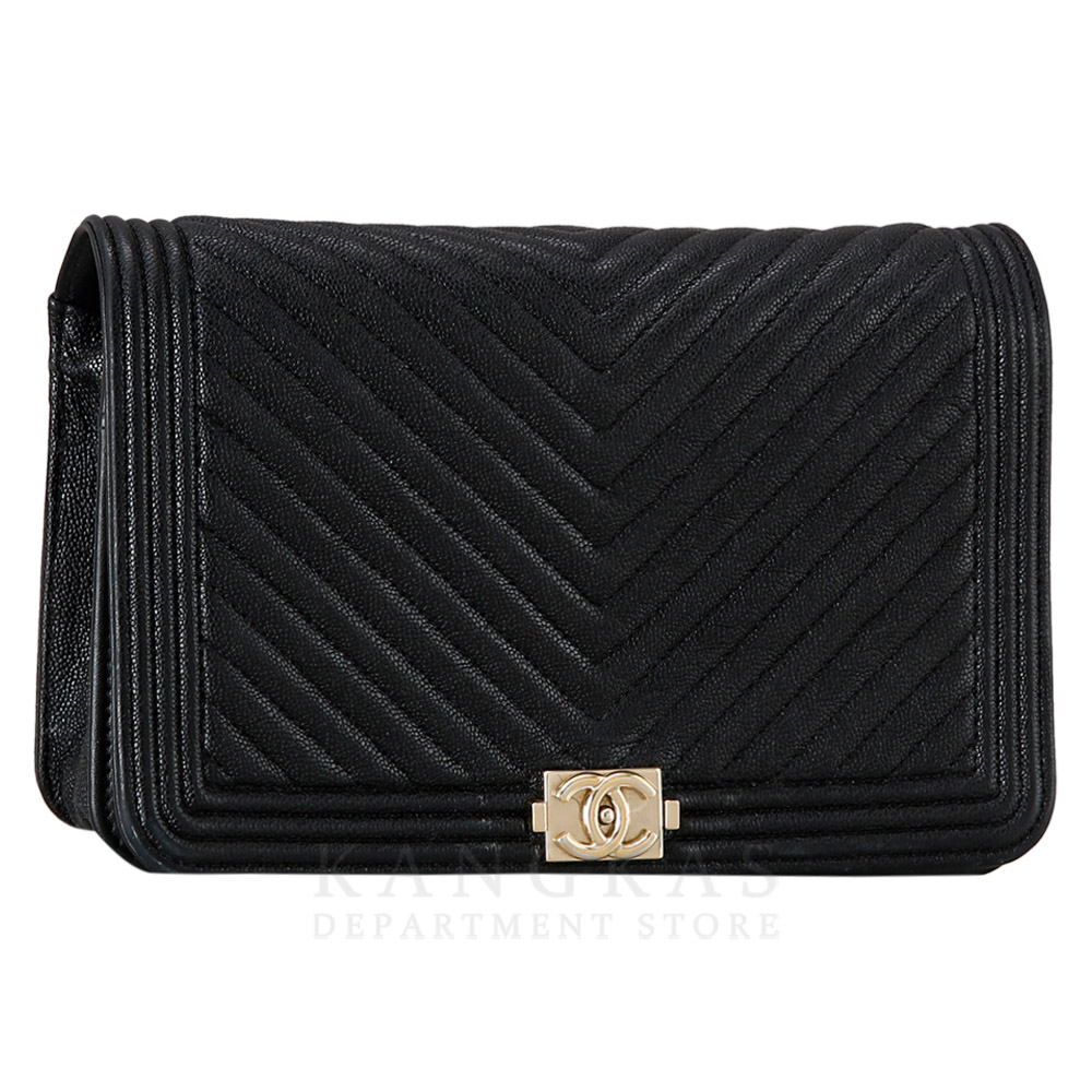 CHANEL(USED)샤넬 캐비어 쉐브론 보이 WOC