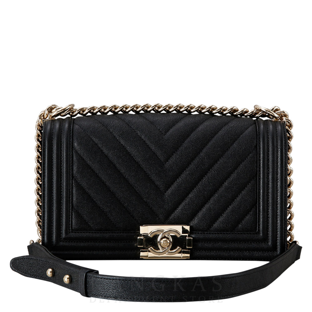 CHANEL(USED)샤넬 캐비어 쉐브론 보이샤넬 미듐 플랩백