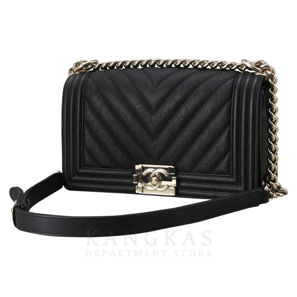 CHANEL(USED)샤넬 캐비어 쉐브론 보이샤넬 미듐 플랩백