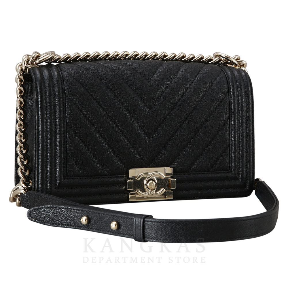 CHANEL(USED)샤넬 캐비어 쉐브론 보이샤넬 미듐 플랩백
