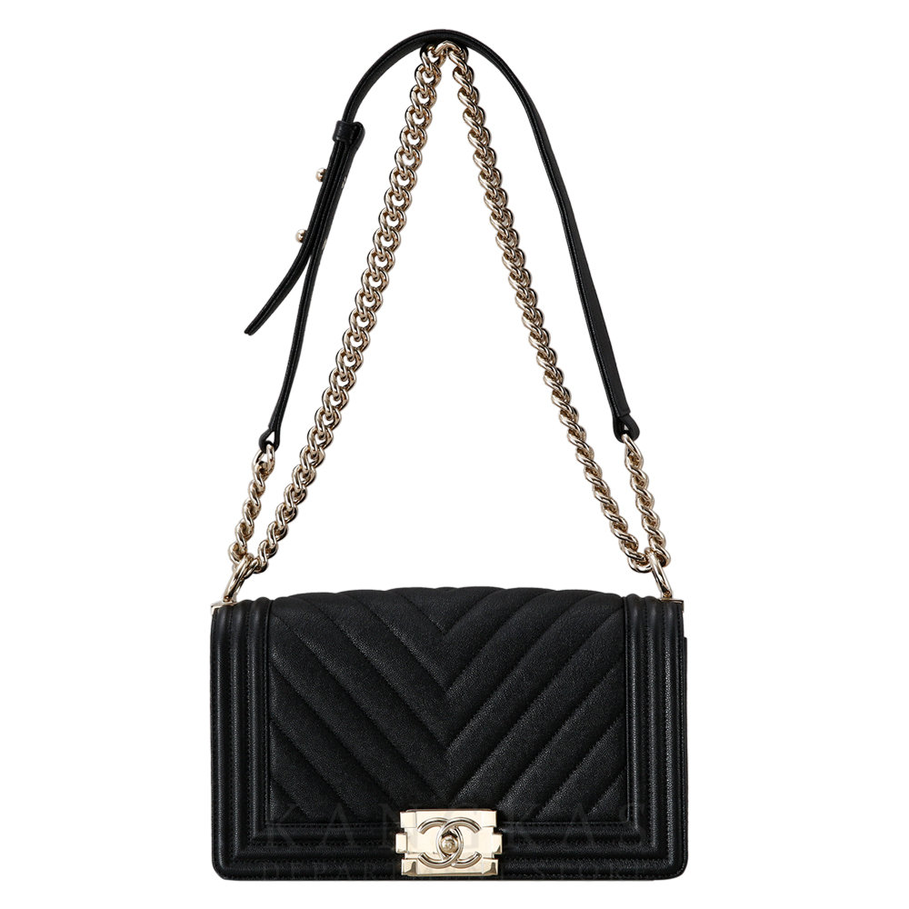 CHANEL(USED)샤넬 캐비어 쉐브론 보이샤넬 미듐 플랩백