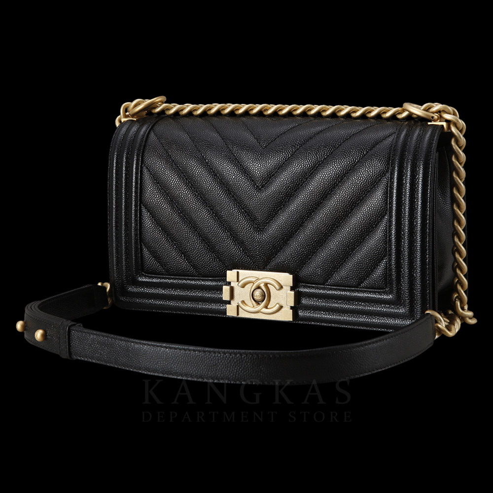 CHANEL(USED)샤넬 보이샤넬 캐비어 쉐브론 미듐