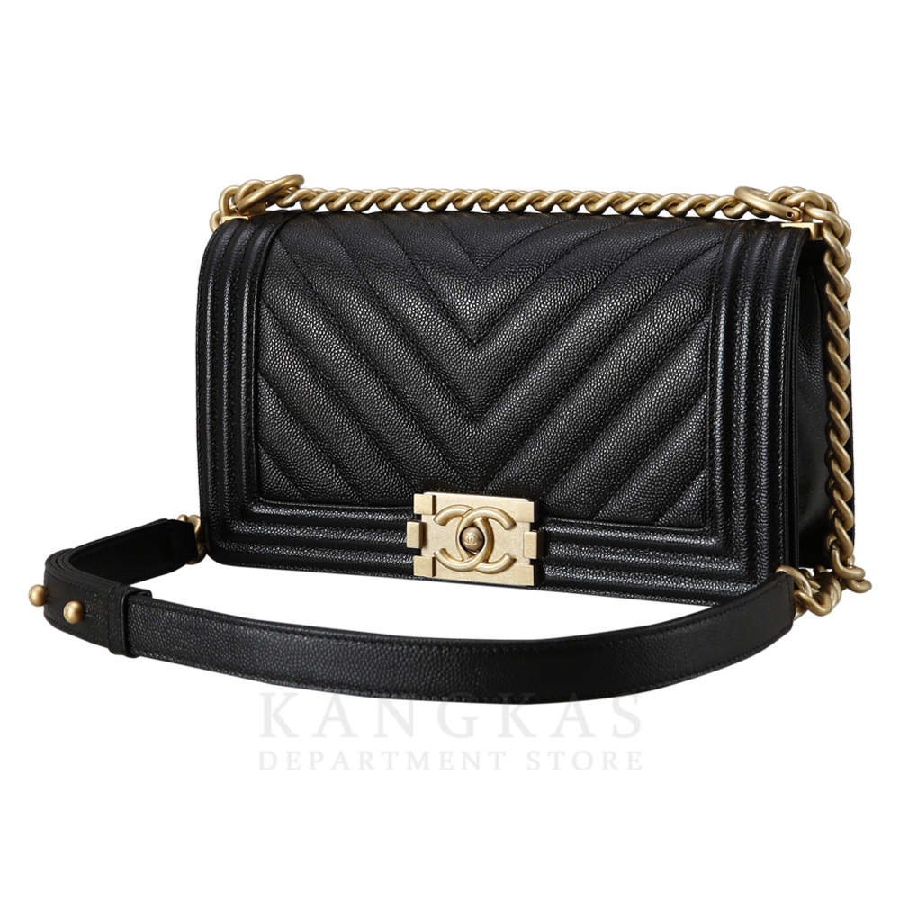 CHANEL(USED)샤넬 보이샤넬 캐비어 쉐브론 미듐