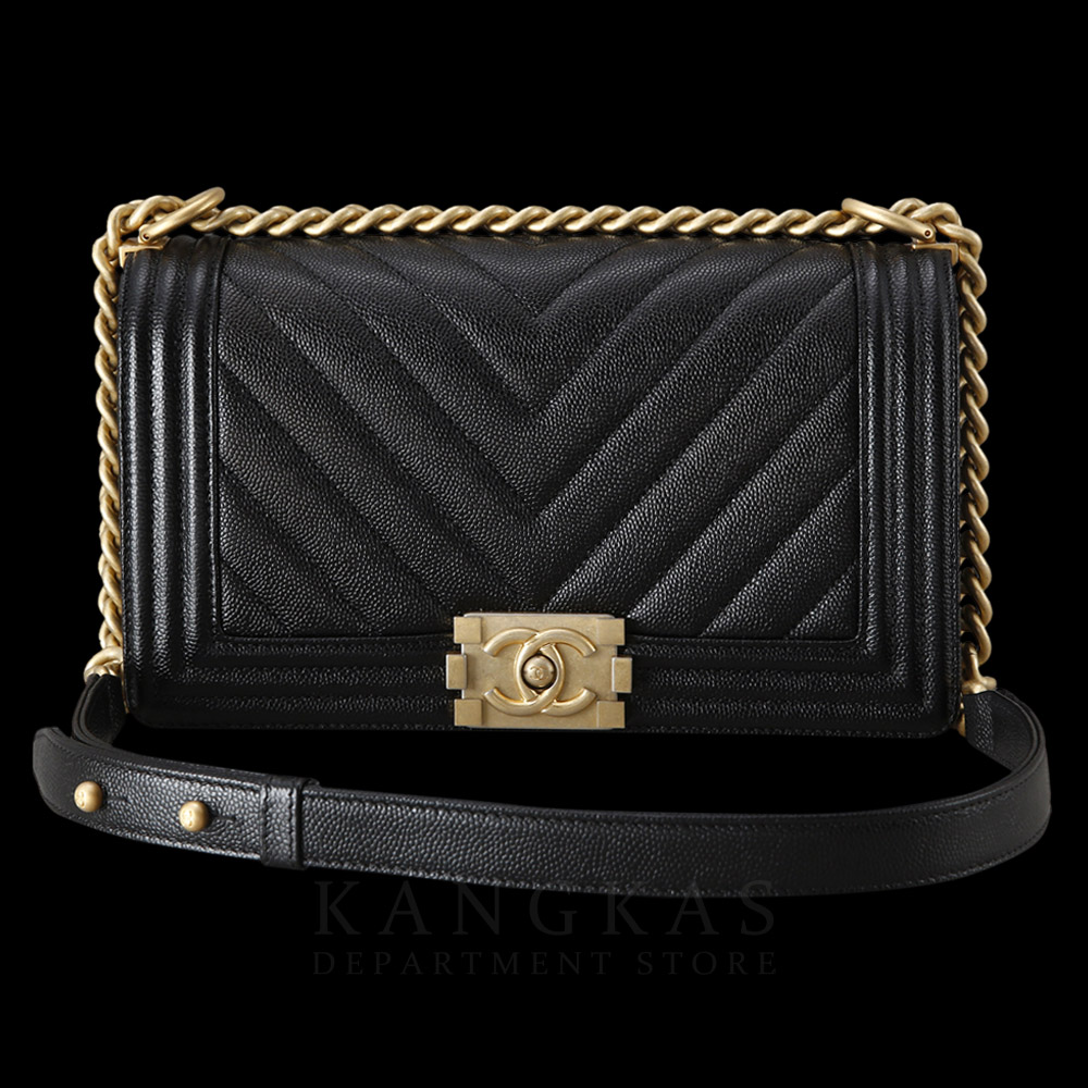 CHANEL(USED)샤넬 보이샤넬 캐비어 쉐브론 미듐
