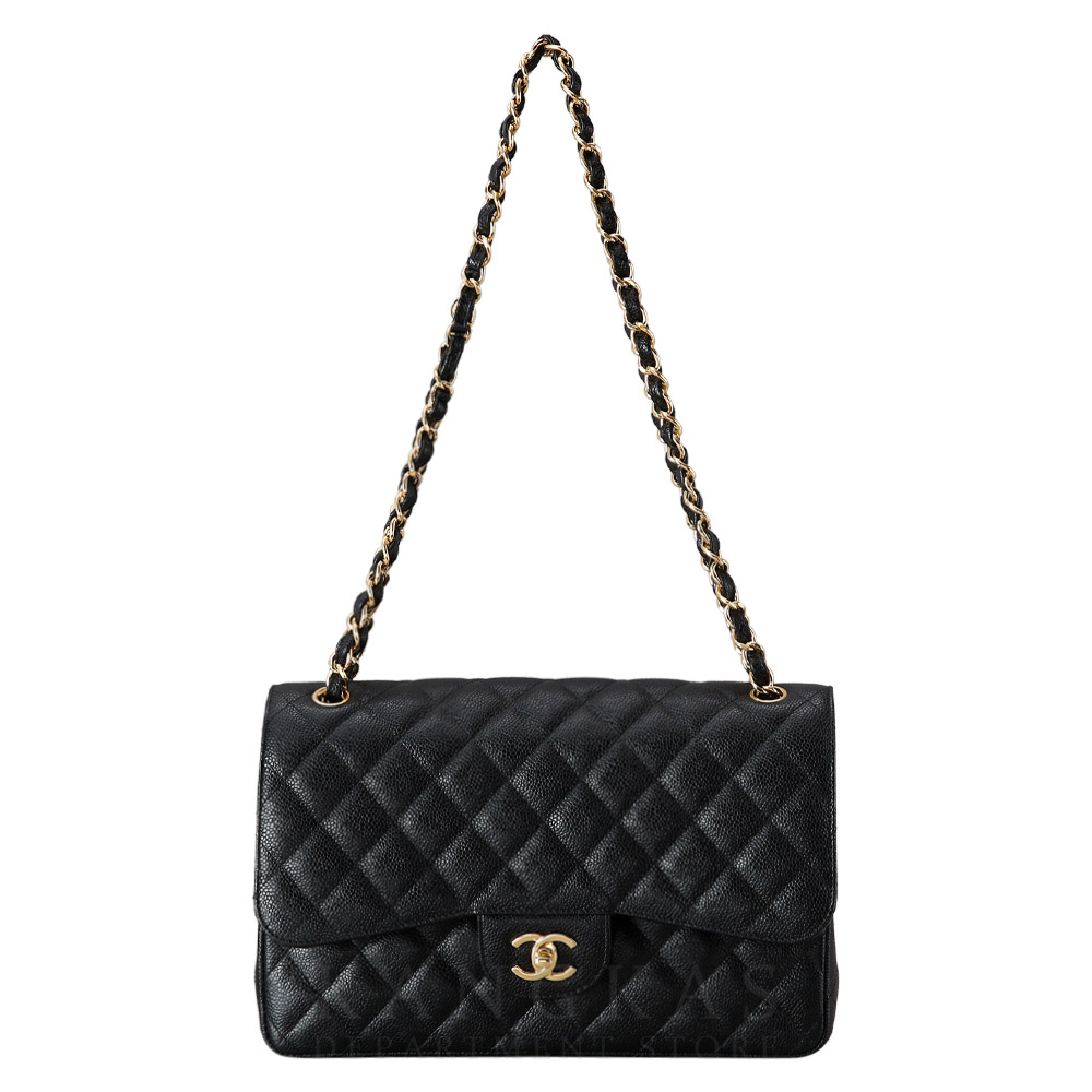 CHANEL(USED)샤넬 클래식 캐비어 점보 블랙