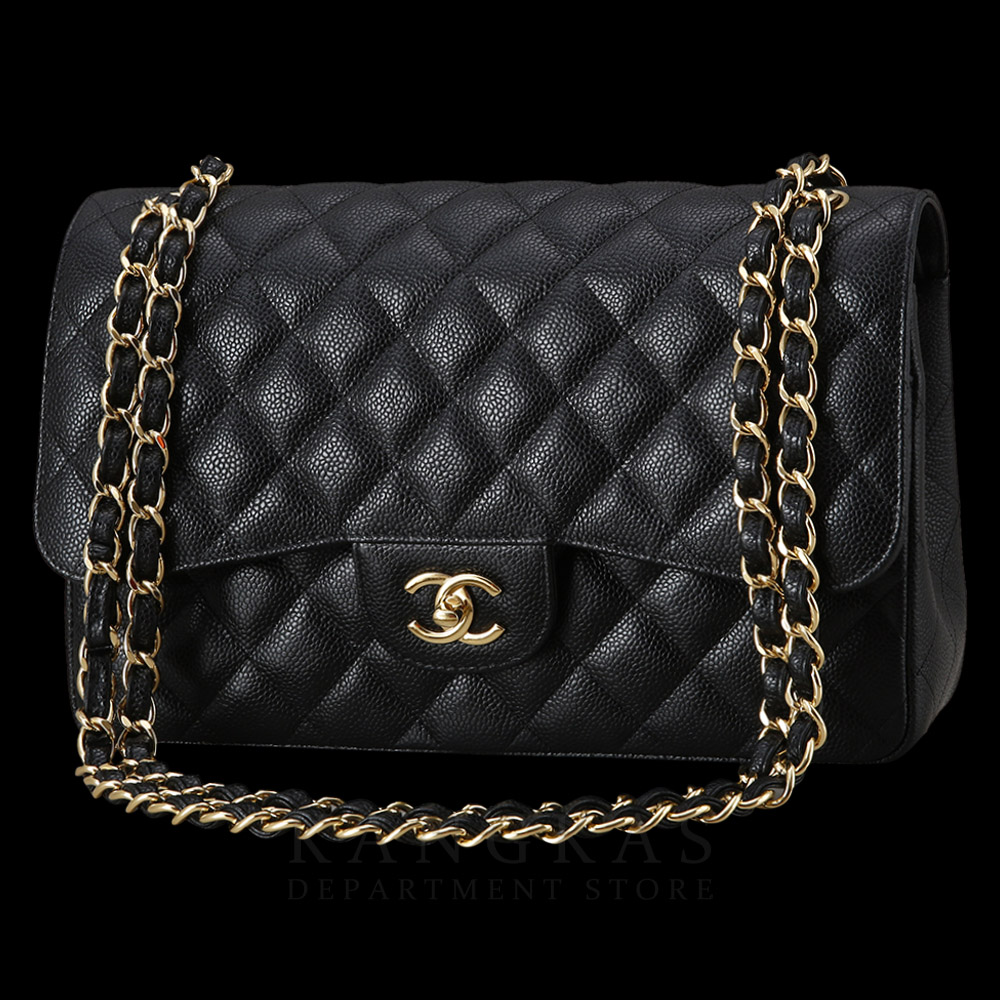CHANEL(USED)샤넬 클래식 캐비어 점보 블랙