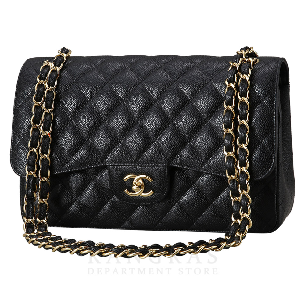 CHANEL(USED)샤넬 클래식 캐비어 점보 블랙