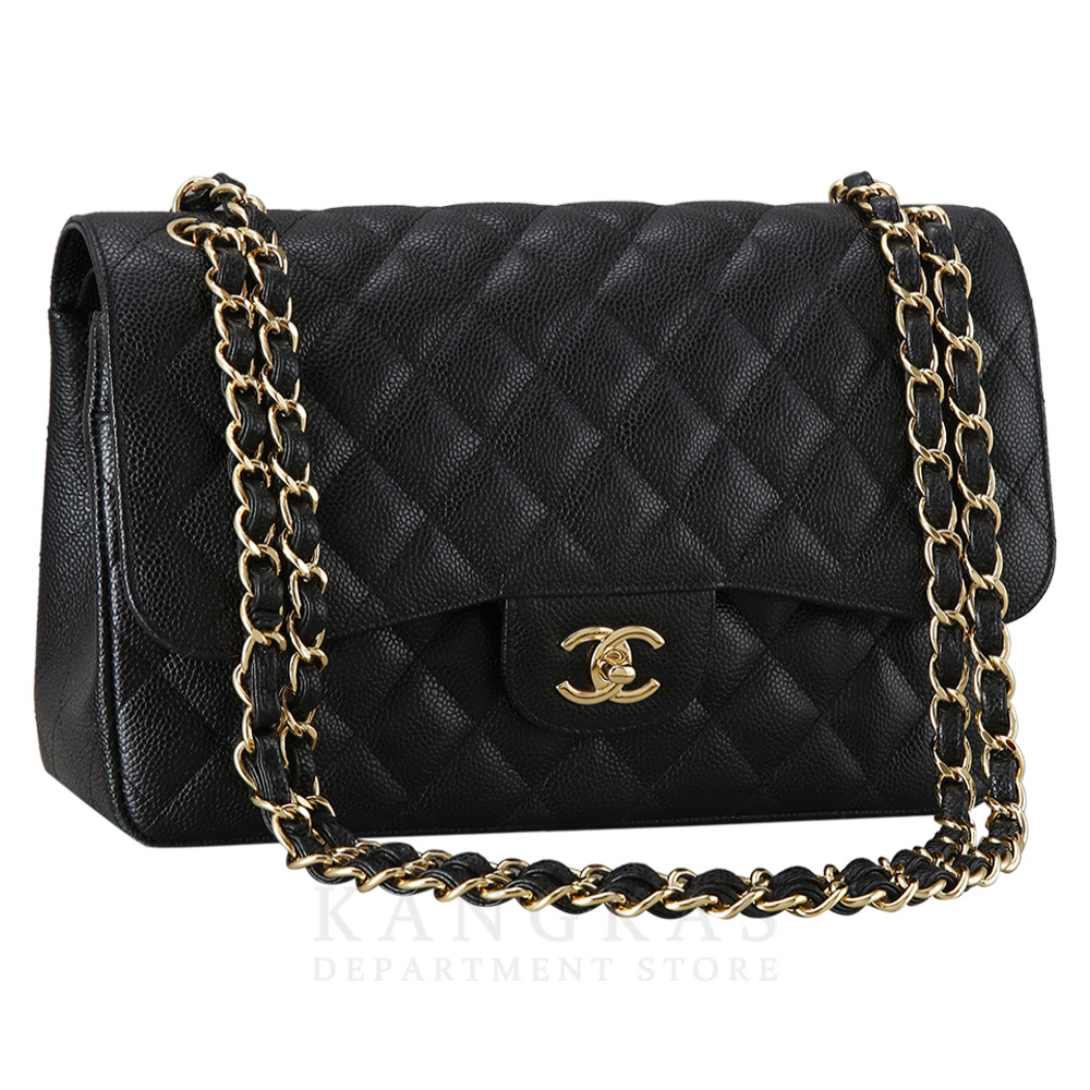 CHANEL(USED)샤넬 클래식 캐비어 점보 블랙