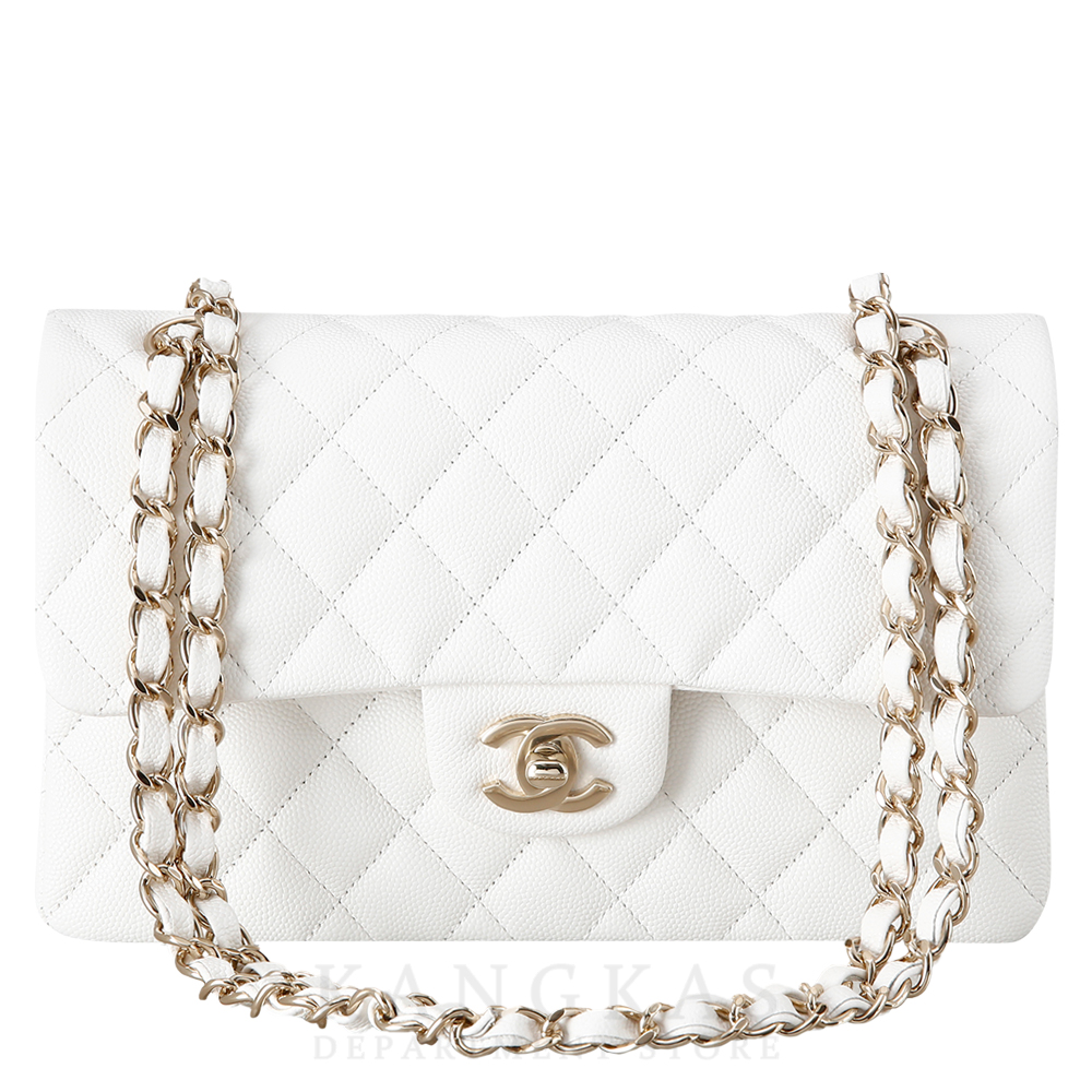 CHANEL(USED)샤넬 화이트 캐비어 클래식 스몰 플랩백