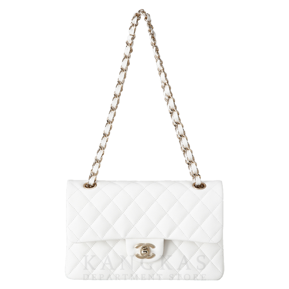 CHANEL(USED)샤넬 화이트 캐비어 클래식 스몰 플랩백