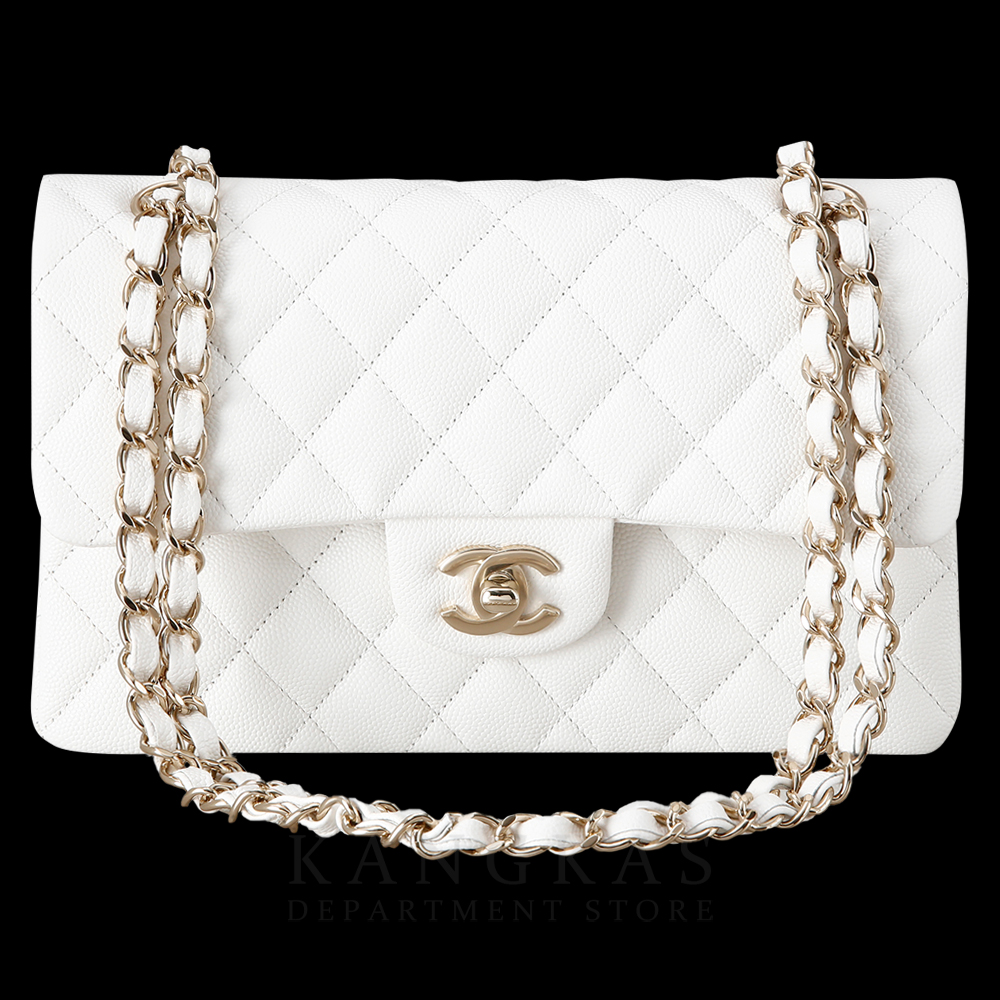 CHANEL(USED)샤넬 화이트 캐비어 클래식 스몰 플랩백
