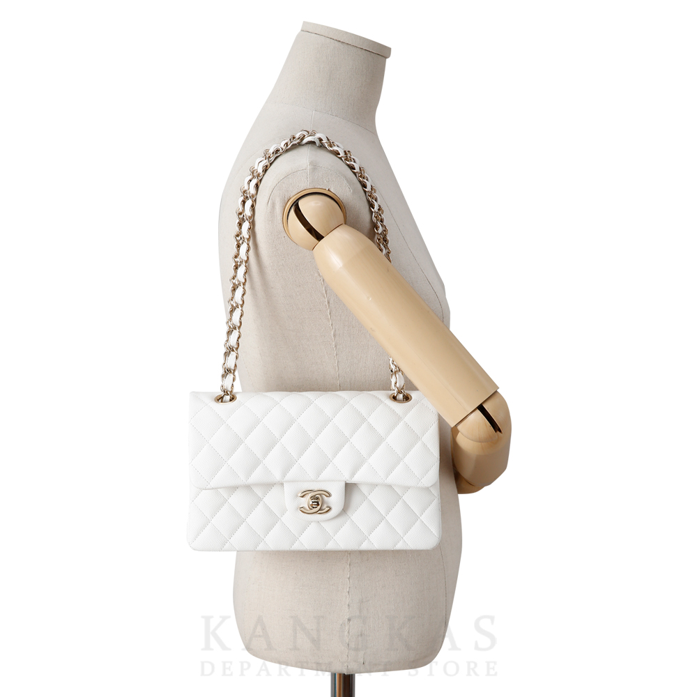 CHANEL(USED)샤넬 화이트 캐비어 클래식 스몰 플랩백