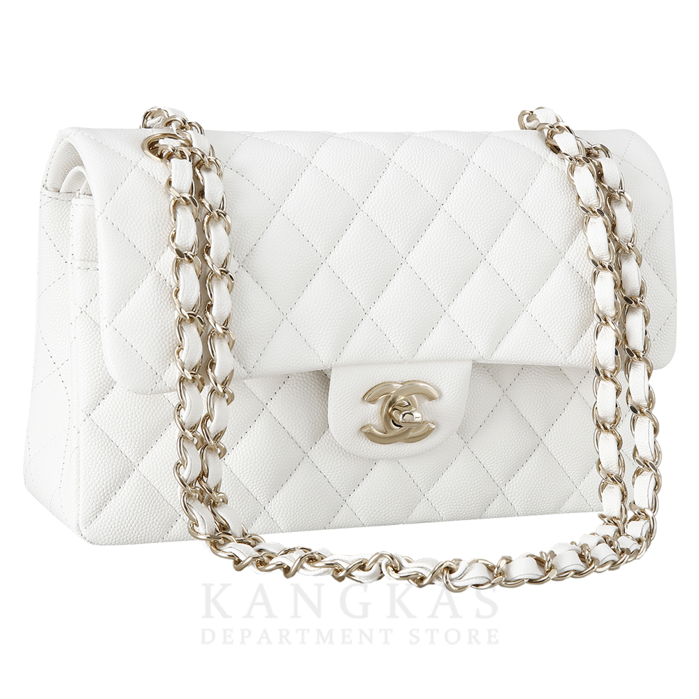 CHANEL(USED)샤넬 화이트 캐비어 클래식 스몰 플랩백
