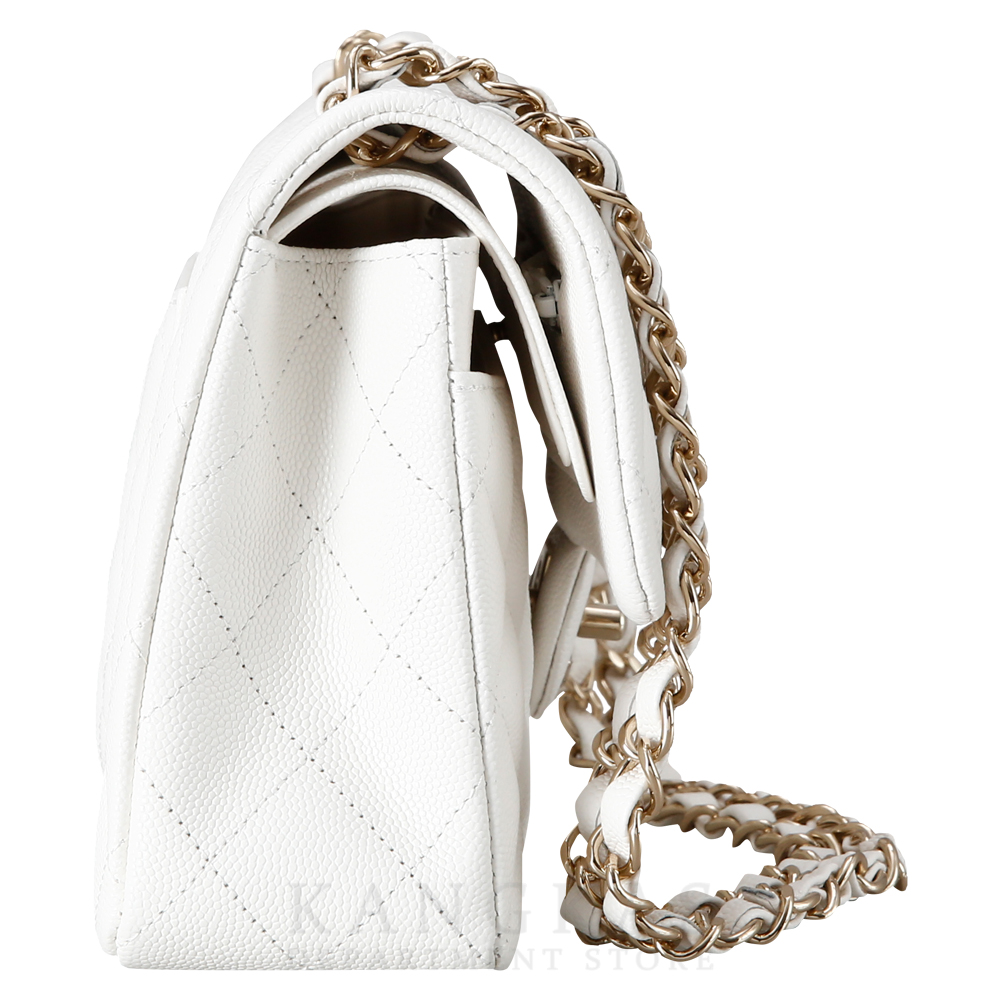 CHANEL(USED)샤넬 화이트 캐비어 클래식 스몰 플랩백