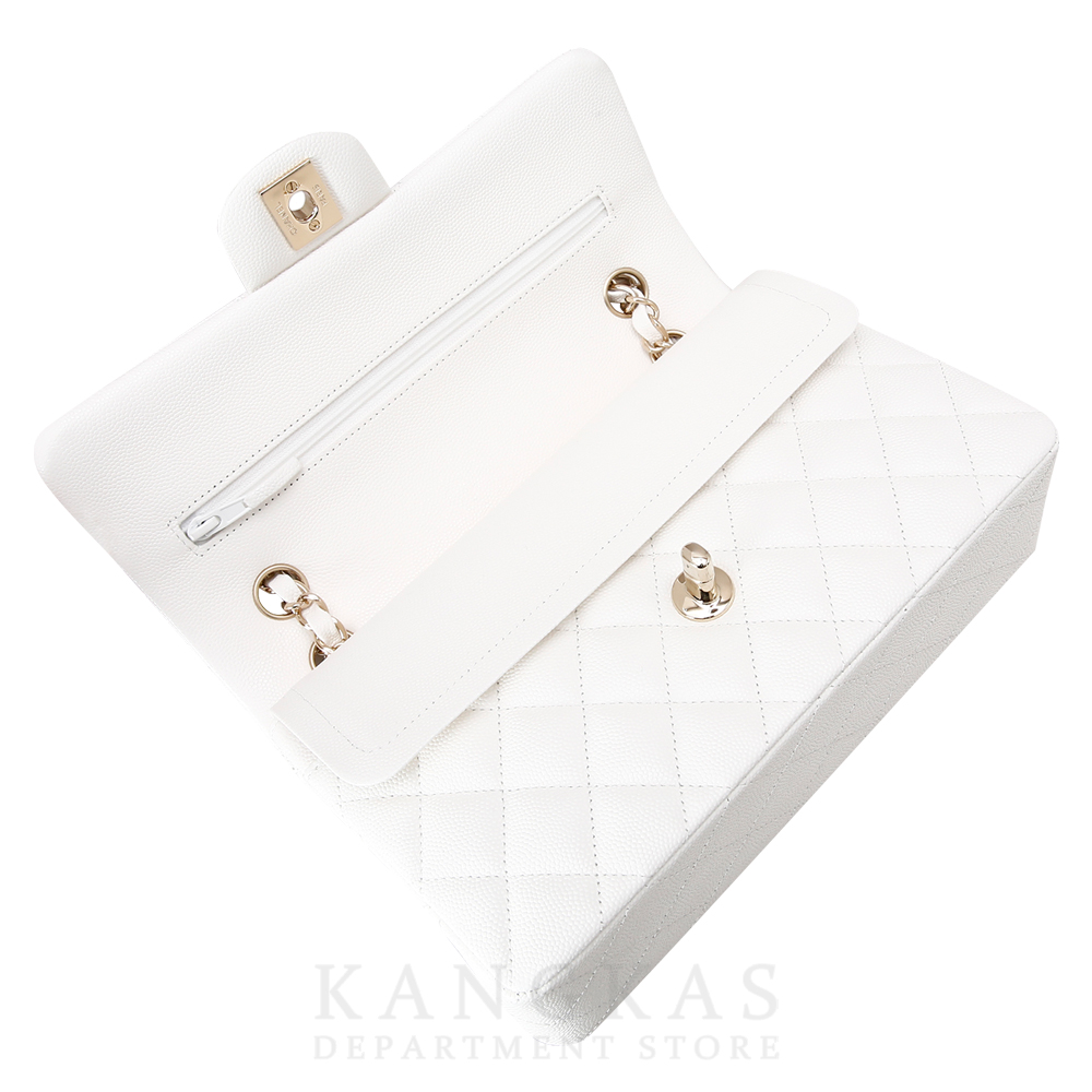 CHANEL(USED)샤넬 화이트 캐비어 클래식 스몰 플랩백
