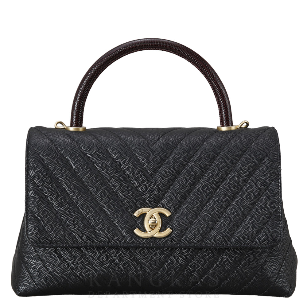 CHANEL(USED)샤넬 쉐브론 코코핸들 미듐 리자드핸들