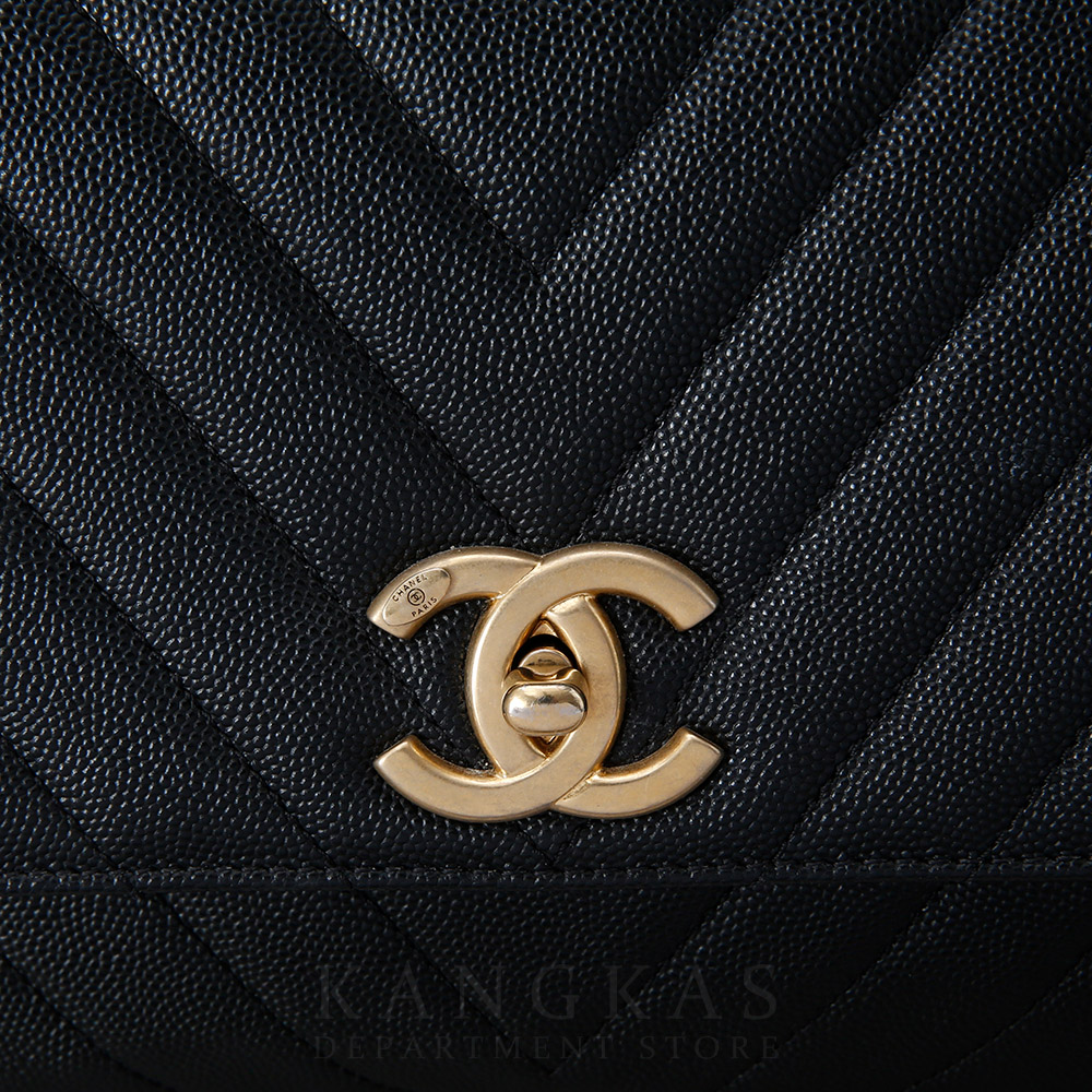 CHANEL(USED)샤넬 쉐브론 코코핸들 미듐 리자드핸들