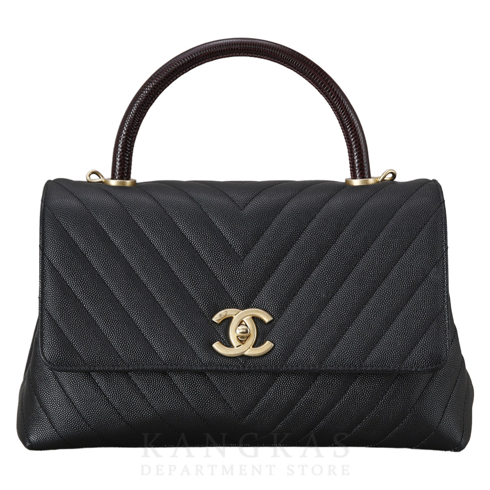 CHANEL(USED)샤넬 쉐브론 코코핸들 미듐 리자드핸들