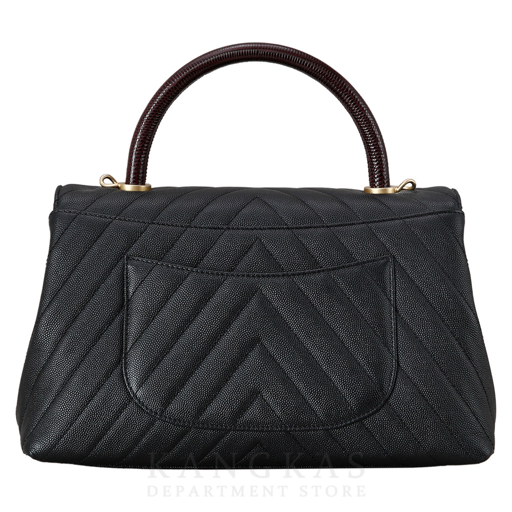 CHANEL(USED)샤넬 쉐브론 코코핸들 미듐 리자드핸들