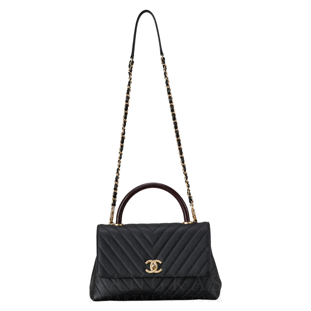CHANEL(USED)샤넬 쉐브론 코코핸들 미듐 리자드핸들