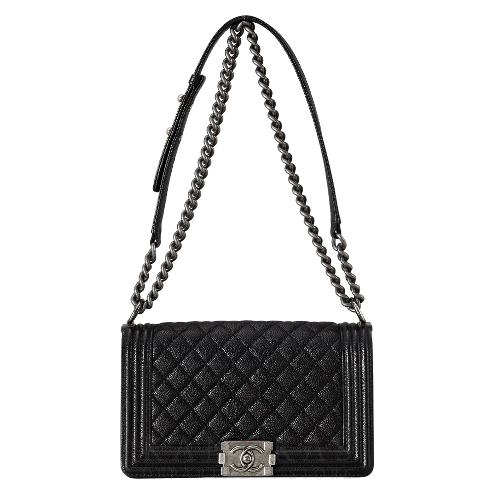 CHANEL(USED)샤넬 캐비어 보이샤넬 미듐