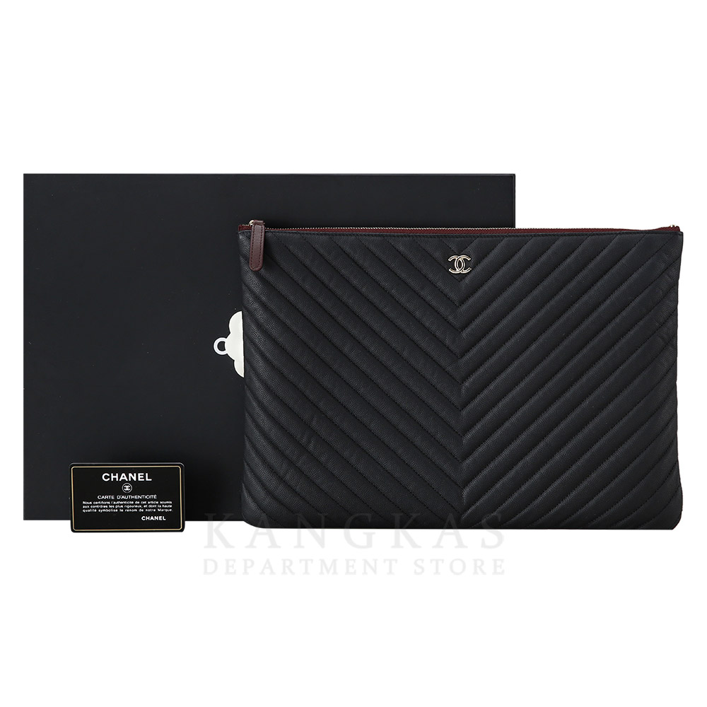 CHANEL(USED)샤넬 쉐브론 클래식 클러치 라지