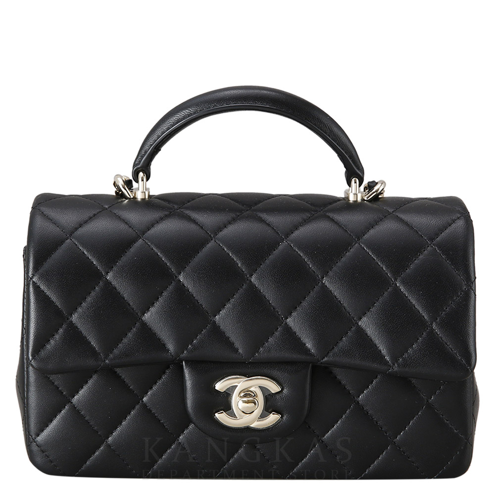CHANEL(USED)샤넬 램스킨 클래식 뉴미니 탑핸들