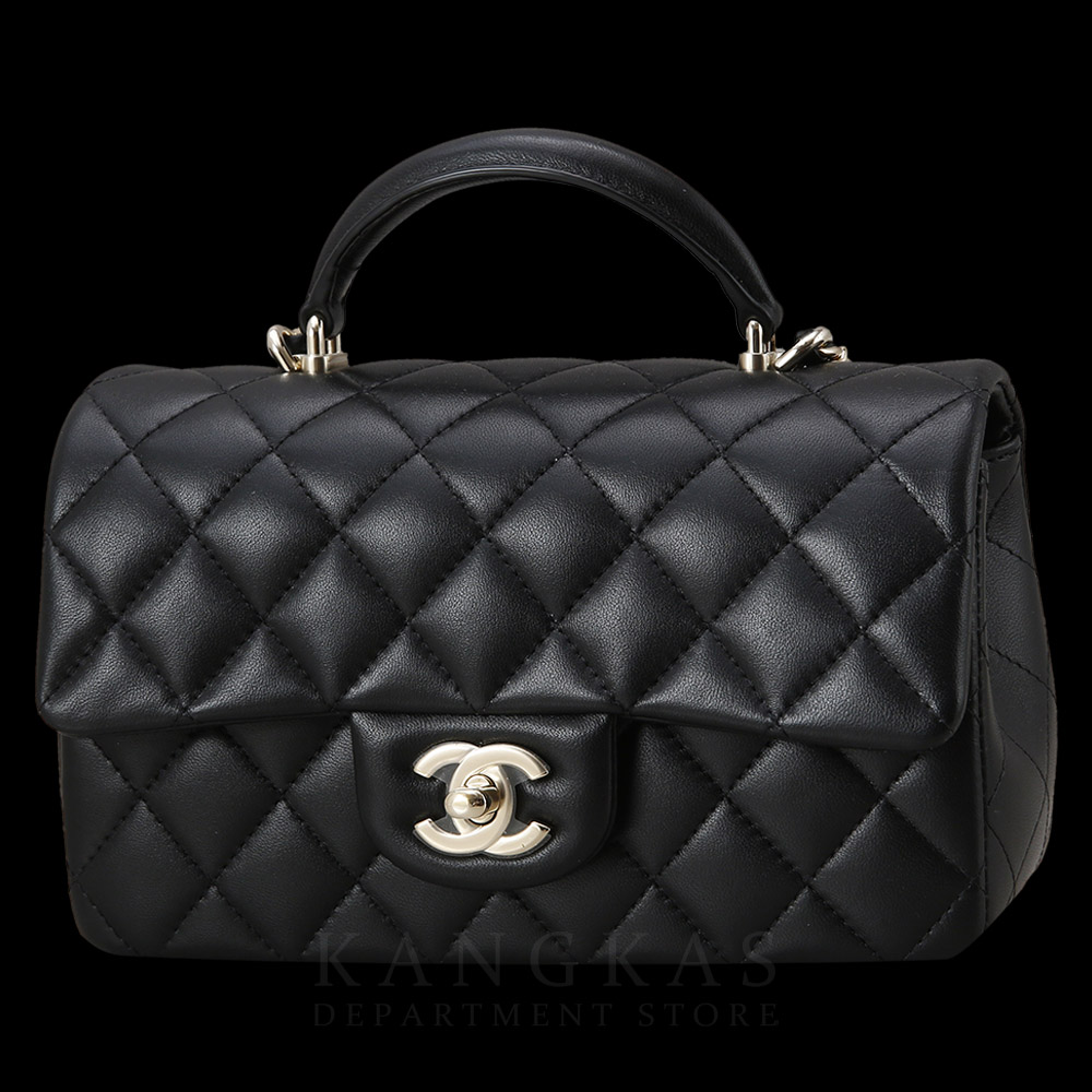 CHANEL(USED)샤넬 램스킨 클래식 뉴미니 탑핸들