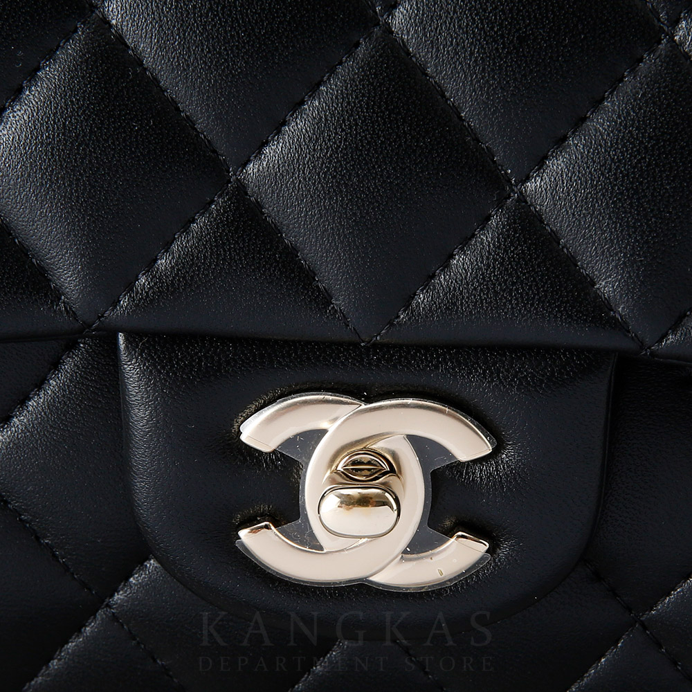CHANEL(USED)샤넬 램스킨 클래식 뉴미니 탑핸들