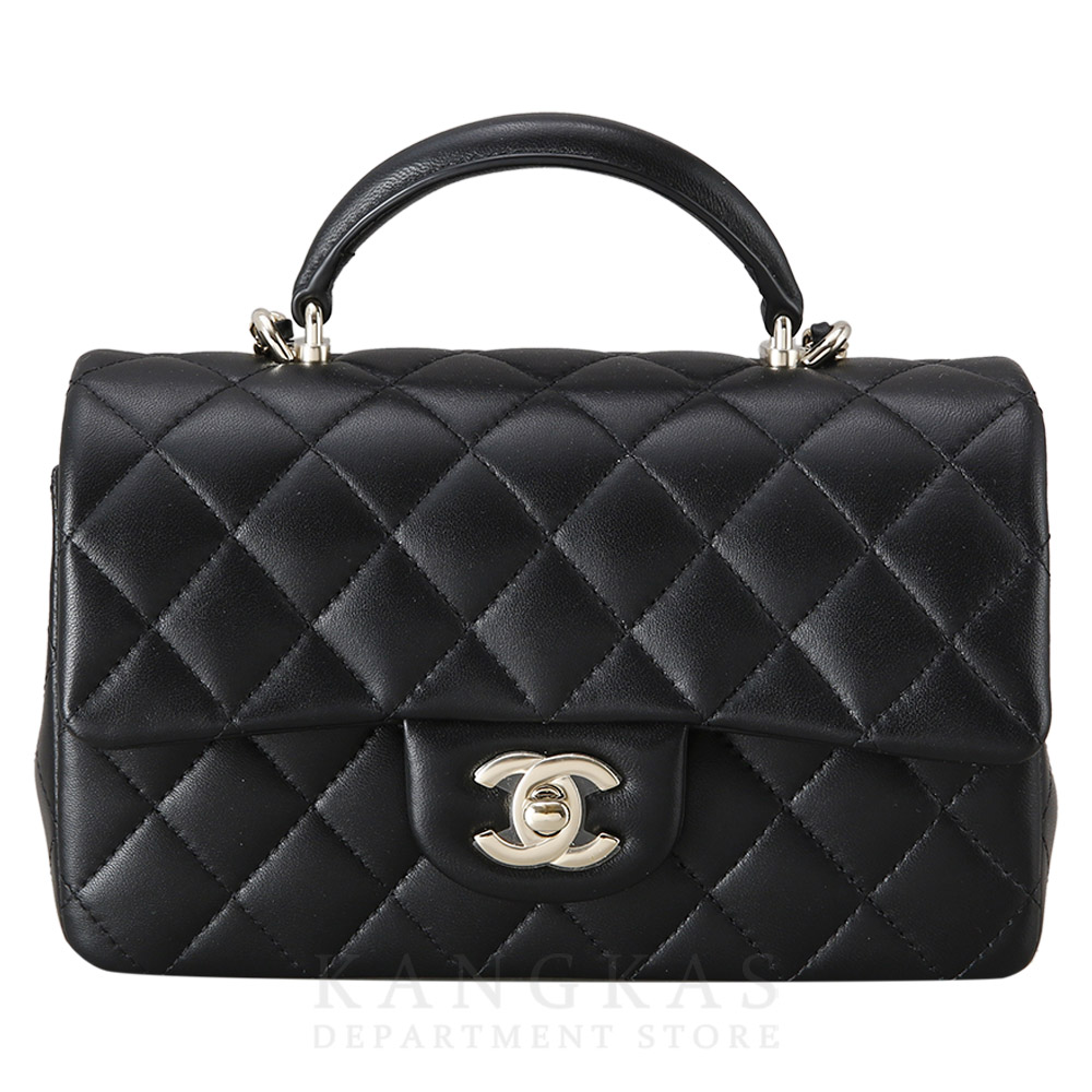 CHANEL(USED)샤넬 램스킨 클래식 뉴미니 탑핸들