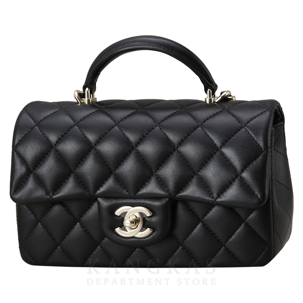 CHANEL(USED)샤넬 램스킨 클래식 뉴미니 탑핸들
