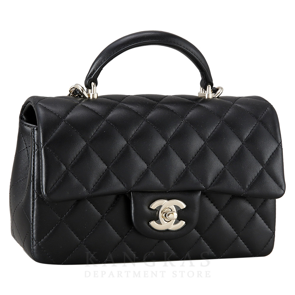 CHANEL(USED)샤넬 램스킨 클래식 뉴미니 탑핸들