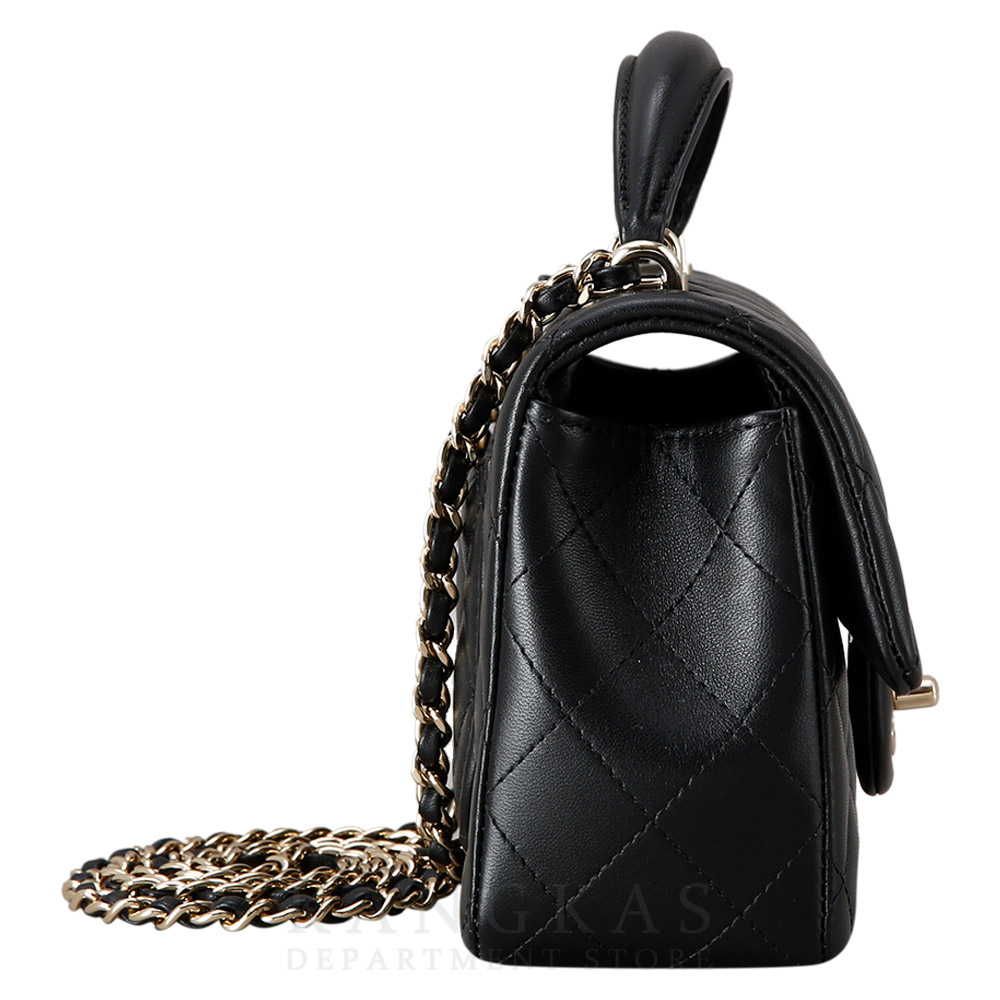 CHANEL(USED)샤넬 램스킨 클래식 뉴미니 탑핸들