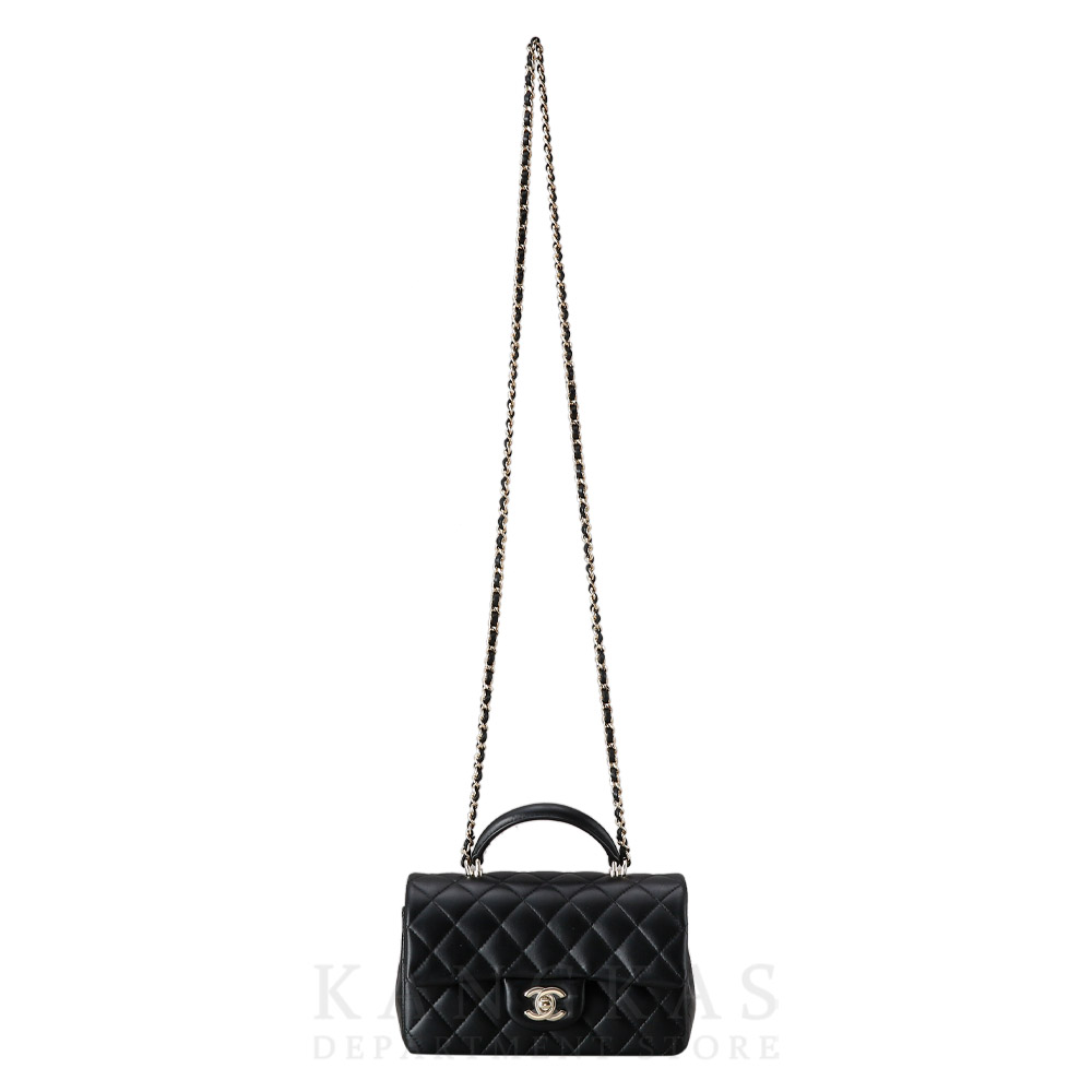 CHANEL(USED)샤넬 램스킨 클래식 뉴미니 탑핸들