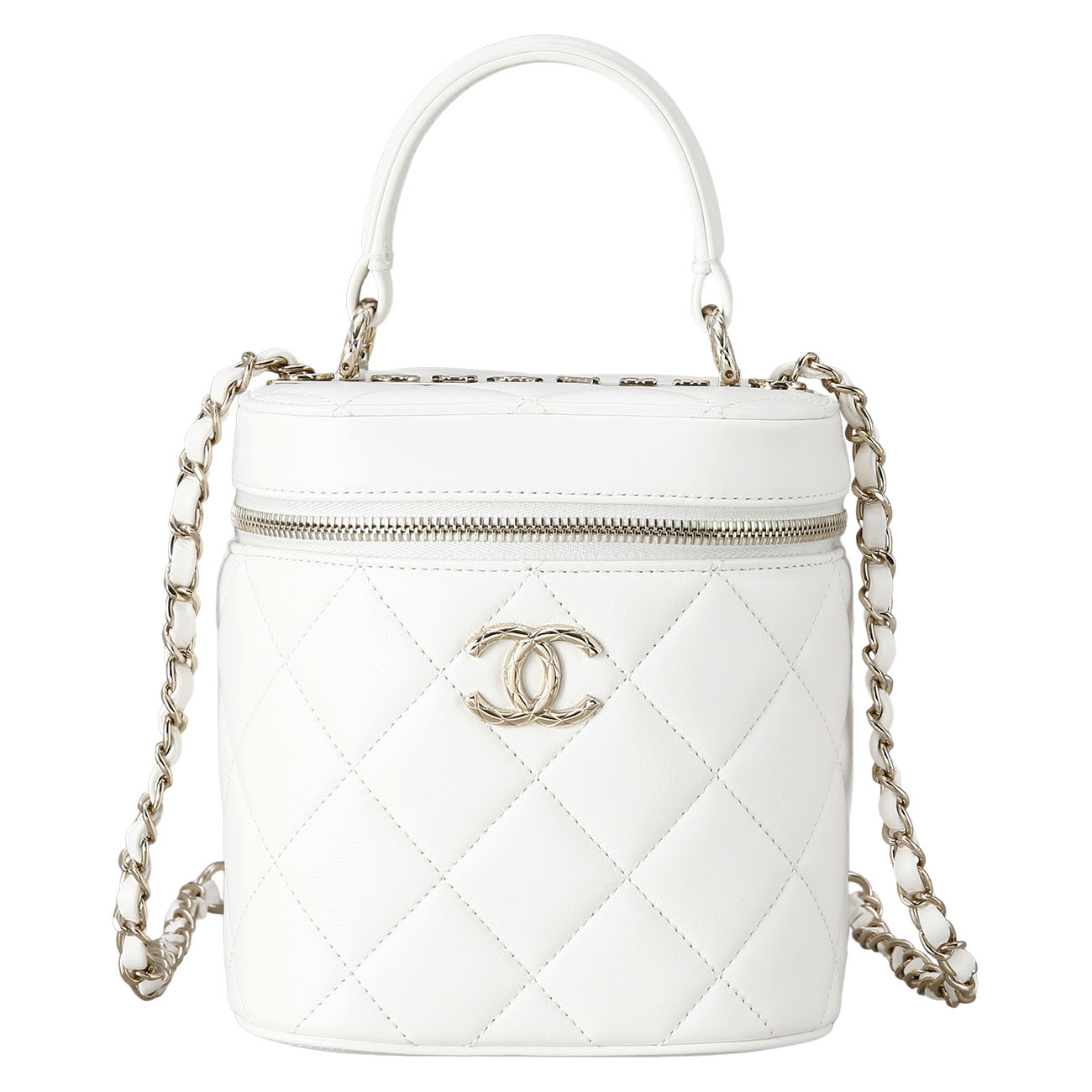CHANEL(USED)샤넬 시즌 램스킨 베니티 화이트