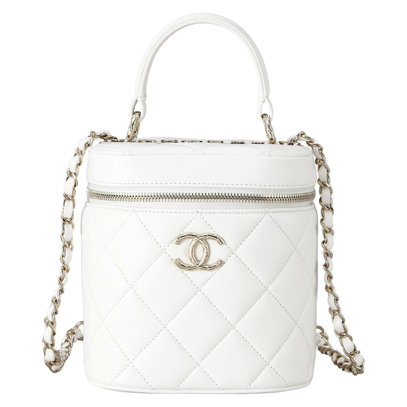CHANEL(USED)샤넬 시즌 램스킨 베니티 화이트