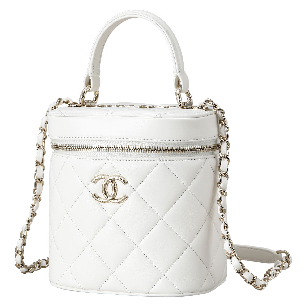 CHANEL(USED)샤넬 시즌 램스킨 베니티 화이트